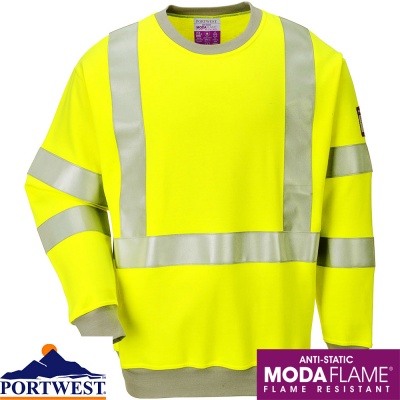 Portwest Flame Retardant Anti Static Hi Vis Sweatshirt - FR72X