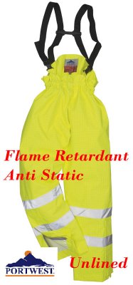 Unlined Hi Vis Breathable Antistatic Flame Retardant Trousers - S780