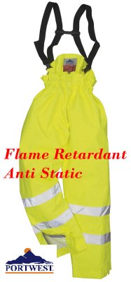 Lined Hi Vis Breathable Antistatic Flame Retardant Trousers - S781