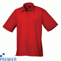 Premier Mens Short Sleeve Poplin Shirt - PR202X