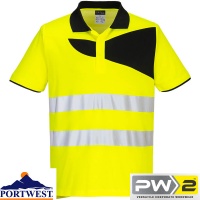 Portwest PW2 Hi-Vis Slim Fit Polo Shirt S/S - PW212X
