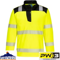 Portwest PW3 Hi-Vis 1/4 Zip Sweatshirt - PW326