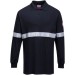 Portwest Flame Resistant Anti-Static Long Sleeve Polo Shirt with Reflective Tape - FR03