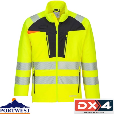 Portwest DX4 Hi-Vis Lightweight Slim Fit Zip Base Layer - DX481