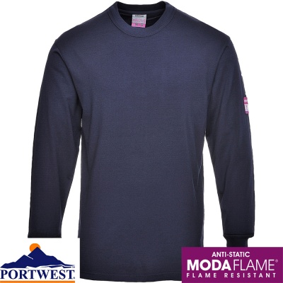 Portwest Flame Retardant Anti Static Long Sleeve T Shirt - FR11