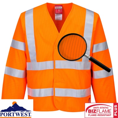 Portwest Hi-Vis Anti Static Flame Resistant Jacket - FR85