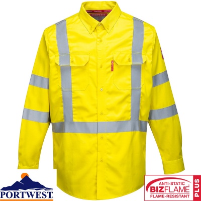 Portwest Bizflame 88/12 Flame Resistant Lightweight Hi-Vis Shirt - FR95