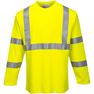 Portwest Flame Resistant Hi-Vis Long Sleeve T-Shirt - FR96