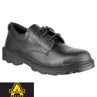 Amblers Black Steel Safety Shoes - FS133