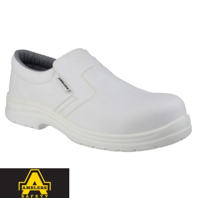 Amblers White Hygiene Slip-on Shoe - FS510