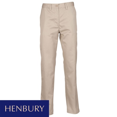 Henbury Ladies Flat Front Chino Trouser - HB641