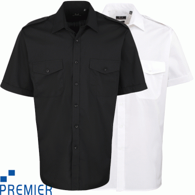 Premier Mens Short Sleeve Pilot Shirt - PR212