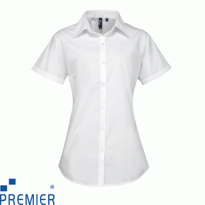 Premier Supreme Poplin Ladies Short Sleeve Blouse - PR309
