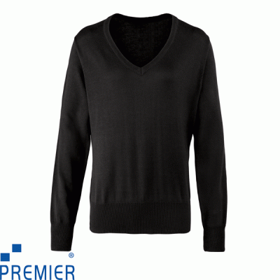 Premier Ladies V Neck Knitted Sweater - PR696X