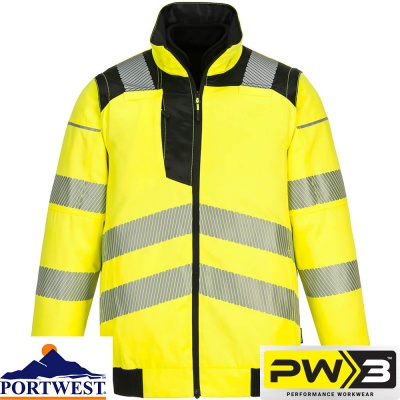 Portwest PW3 Hi-Vis Water Resistant 3-in-1 Pilot Jacket - PW302