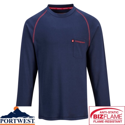 Portwest Bizflame Flame Retardant Crew Neck T Shirt - FR01