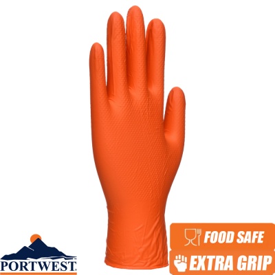 Portwest Orange HD Disposable Food Safe Gloves - A930