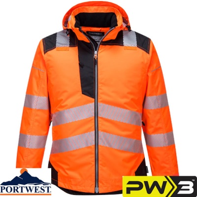 Portwest PW3 Vision Hi-Vis Rain Jacket - T400