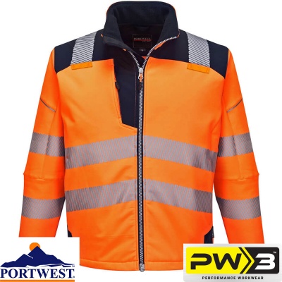 Portwest PW3 Vision Hi-Vis Softshell Jacket - T402