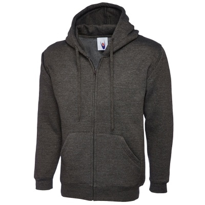 Uneek Men's Classic Full Zip Hooded Sweatshirt – 300 GSM Heavyweight Fleece, CHR Color, 3XL - View #8
