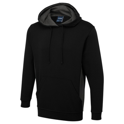 Uneek UC507 Contrast Hoodie - 300 GSM Brushed Comfort, Double Hood & Lycra Cuffs - View #7