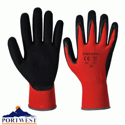 Portwest RED PU-Schaum-Handschuh Größe XXL – Rot/schwarz, EN 388/ISO 21420 Zertifiziert