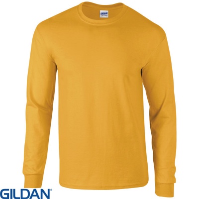 Gildan Men's Heavy Cotton Long Sleeve T-Shirt 2-Pack | Style G5400, 2XL Safety Green-Gold | 100% Cotton Basic Work Shirt