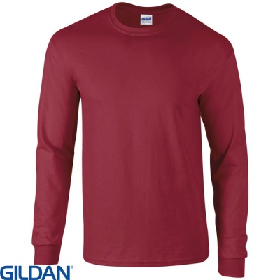 Gildan Men's DryBlend Long Sleeve T-Shirt - 50% Cotton/50% Polyester, Red, XL
