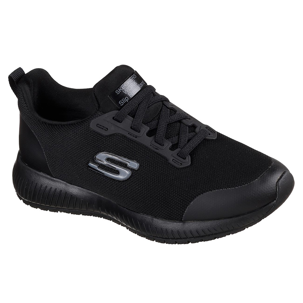 Skechers Squad Slip Resistant Lace Up Safety Trainer - 77222EC