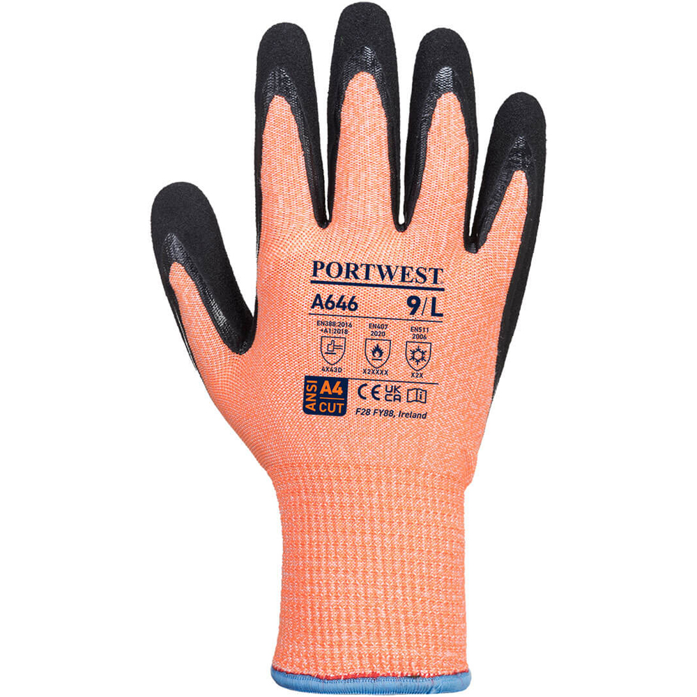Portwest Vis-Tex Winter HR Nitrile Cut Resistant Glove A646