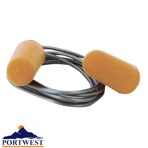 Portwest Corded PU Foam Ear Plug EP08