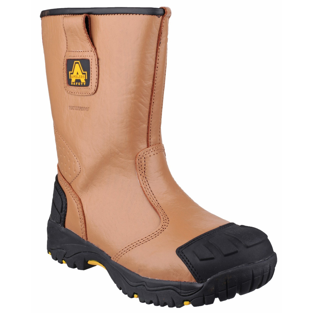4-12| Amblers FS95 Tan PVC Waterproof Rigger Safety Boot 