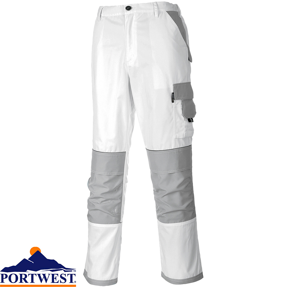 Portwest Painters Decorators Knee Pad Pockets Work Pants Cotton Trousers S817 