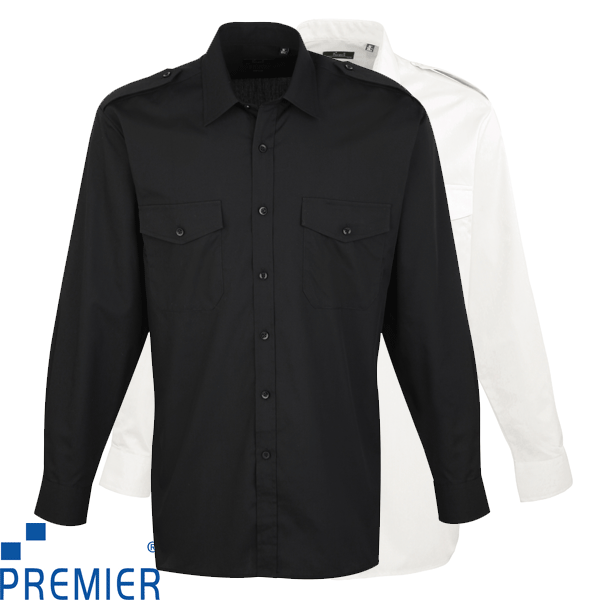 Premier Mens Long Sleeve Pilot Shirt - PR210