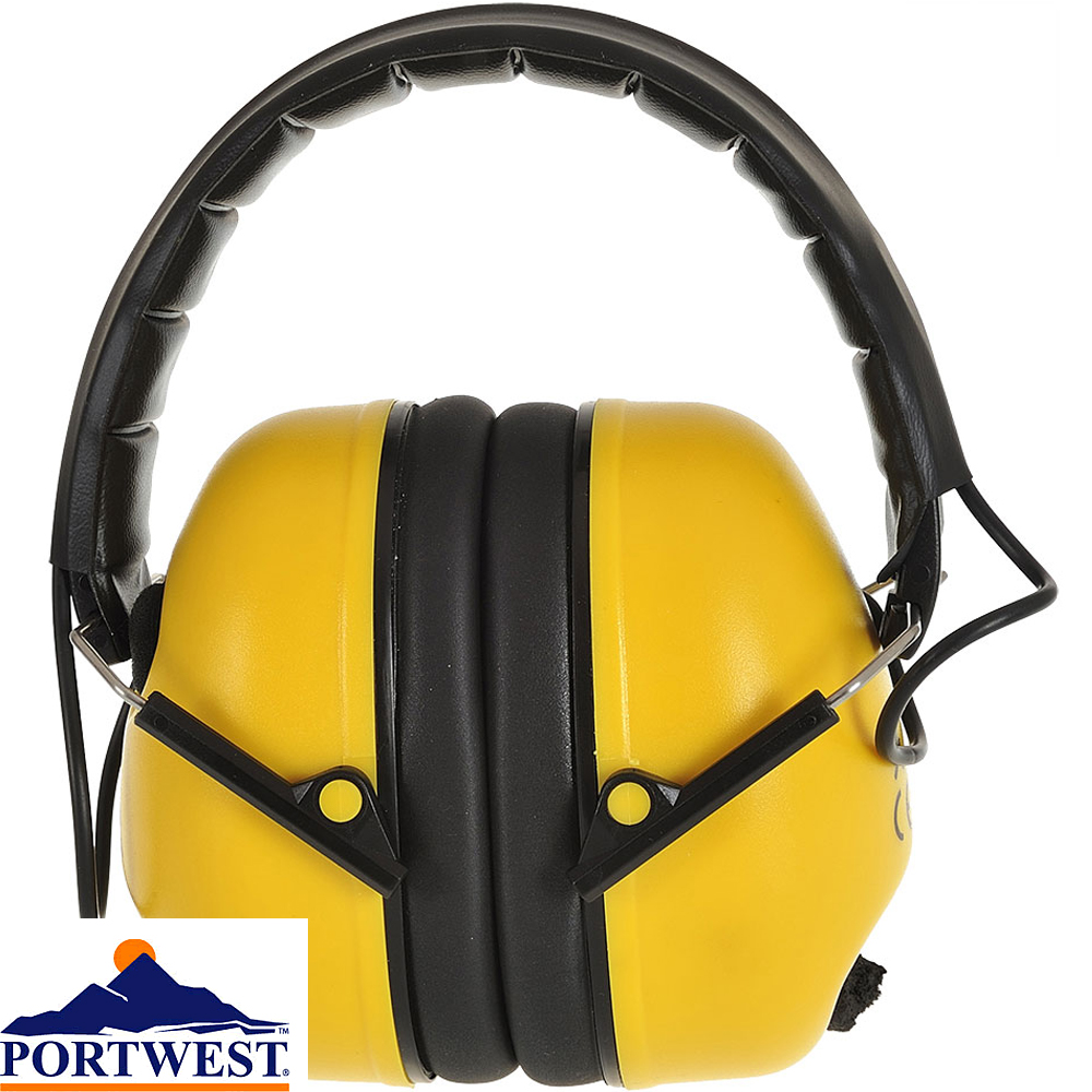 Portwest PW41 folding red super ear defenders muffs protectors 