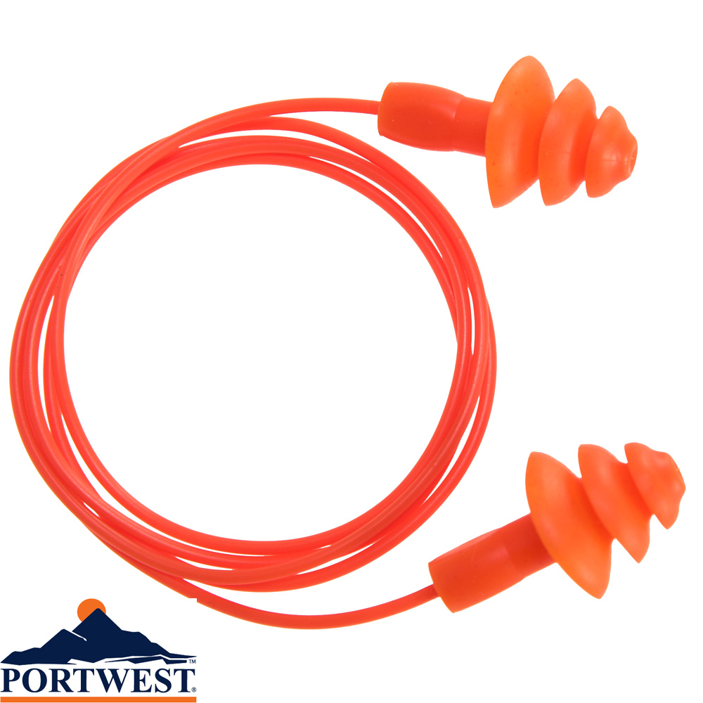 Portwest Reusable TPE Corded Ear Plug EP04