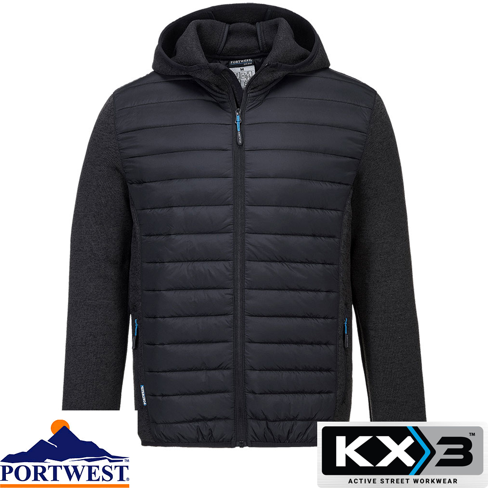 PORTWEST KX3 Baffle Jacket Work Thermal Insulated Hooded Reinforced Knitted T832 
