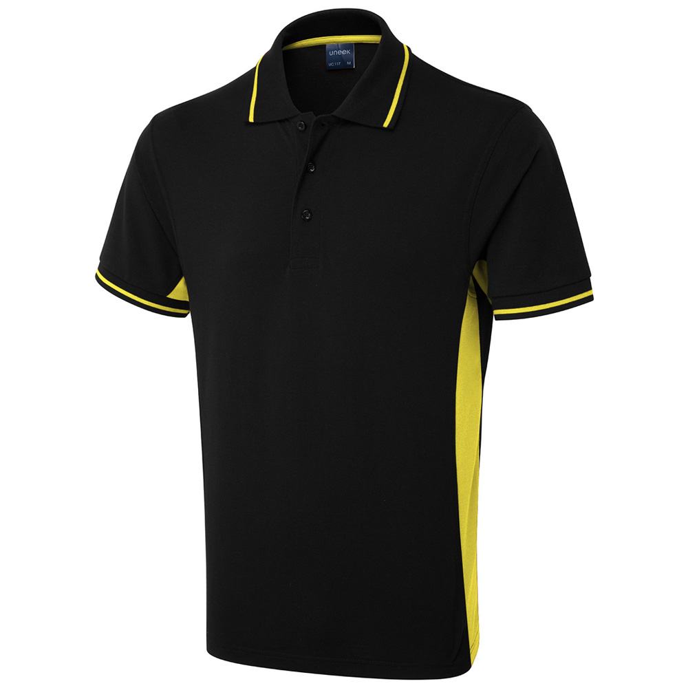 Polo shirt black and yellow cheap