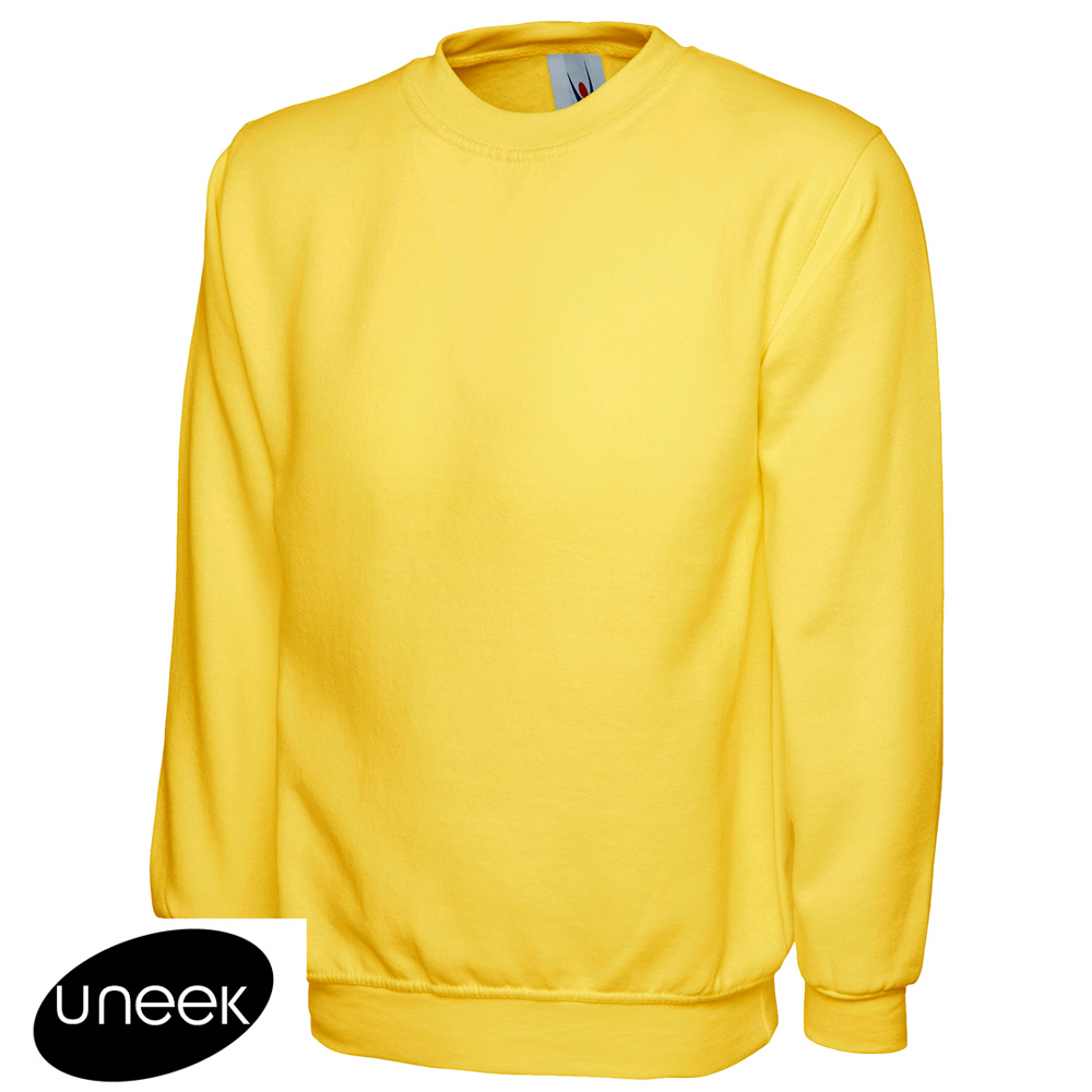 Uneek Mens Classic Sweatshirt Warm Longsleeve Top BOTTLE GREEN 3XL UC203 