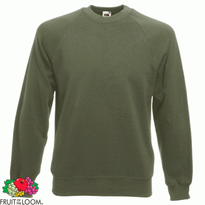 Fruit Of The Loom Classic Raglan Sweat Unisex - Felpa Con Maniche Raglan, Colore Rosa, Taglia S, + Borsa In Tessuto MyShirt Inclusa - 3