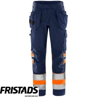 Fristads Green Hi Vis Craftsman Trousers Class 1 2640 GPLU - 131975