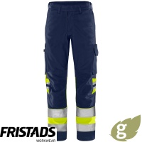 Fristads Green Hi Vis Trousers Class 1 2649 GPLU - 134238