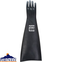 Portwest Heavyweight Latex Rubber Chemical Protection Gauntlet - A803