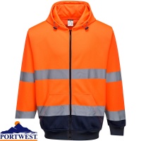 Portwest Two-Tone Hi Vis Zip Front Hoodie - B317