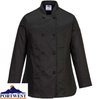 Portwest Rachel Ladies Long Sleeve Chefs Jacket - C837