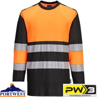 Portwest PW3 Hi-Vis Cotton Comfort Class 1 T-Shirt L/S - PW312