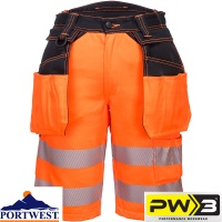 Portwest PW3 Hi-Vis Holster Pocket Work Shorts - PW343