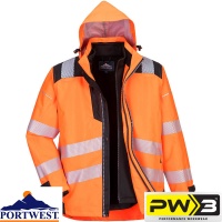 Portwest PW3 Waterproof Hi-Vis 3-in-1 Jacket - PW365X