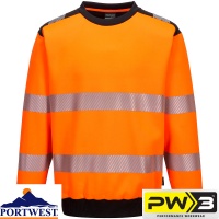 Portwest PW3 Hi-Vis Crew Neck Sweatshirt - PW379