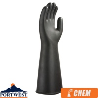 Portwest Heavyweight Latex Rubber Chemical Protection Gauntlet - A802